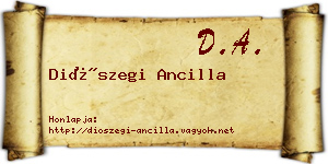 Diószegi Ancilla névjegykártya